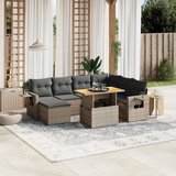  8-dijelni set vrtnih sofa od poliratana s jastucima sivi | shoptok.hr