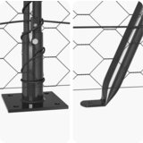 vidaXL Šesterokotna ograja Siva 1,4x50 m Jeklo, Ograjni stebri z osnovnimi ploščami 13 kos Ø32mm 78,5cm Galvanizirano jeklo | Shoptok.si