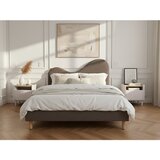 Bobochic Paris Smeđi podstavljeni tapecirani bračni krevet s podnicom 160x200 cm Celina – | shoptok.hr