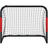 vidaXL Nogometni gol z mrežo rdeč in črn 90x48x71 cm jeklo | Shoptok.si