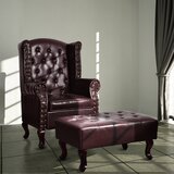 The Living Store Naslanjač s stolčkom za noge temno rjavo umetno usnje - Fotelj, (21493666) | Shoptok.si