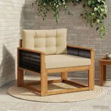  Srednja sofa za van Prirodna - Prirodno i bež Crno užad | shoptok.hr