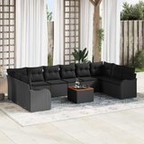  Sjedeća garnitura za vrt 11 kom. Crna poliratan 344 x 177,5 x 69 cm | shoptok.hr