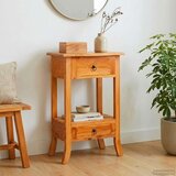  klubska mizica, trden mahagonijev les, naravna, 50,5x30x75,5 cm | Shoptok.si
