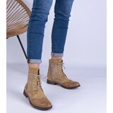 Gemre Yellow lacy flat ankle boots Reeves | ePonuda.com