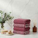 Stripe set ručnika za ruke, 4 komada, roze Cijene
