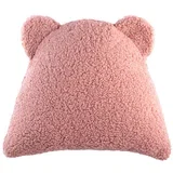 Rožnata otroška sedežna blazina bouclé Bear –