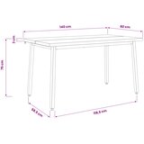  140 x 80 x 75 cm Čvrsto drvo akacije Prirodna i bijela | shoptok.hr