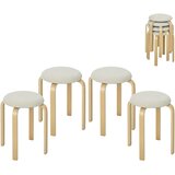 HOMCOM tabure leseni material, poliester 40D x 40Š x 45V cm krem, (5000235485) | Shoptok.si