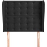  Vzglavje z ušesi črno 83x23x118/128 cm žamet, (20954309) | Shoptok.si