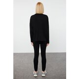 Trendyol Black Wide Fit Turtleneck Knitwear Bottom-Top Set Cene