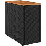  Vrtni bočni stol s drvenom pločom crni 58x27,5x55 cm poli ratan | shoptok.hr