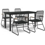  Vrtna garnitura - 5-dijelni vrtni blagovaonski set od PVC ratana crni - 4 | shoptok.hr