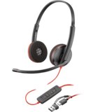 Poly slušalice 8X228AA Blackwire 3220 Stereo USB-C Headset +USB-C/A Adapter, Black, 2yw