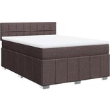 vidaXL Box spring postelja z vzmetnico temno rjava 140x200 cm blago, (21321202) | Shoptok.si