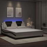  Okvir kreveta LED bijelo-crni 180 x 200 cm od umjetne kože | shoptok.hr