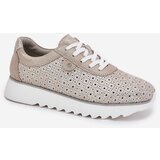 S. BARSKI Suede perforated platform sneakers gold | Shoptok.si