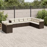  10-dijelni set vrtnih sofa od poliratana s jastucima smeđi | shoptok.hr