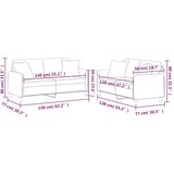  Sedežna garnitura z vzglavniki 2-delna rjavo blago | Shoptok.si