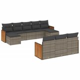 Maison Chic Seti vrtnega pohištva - Vrtna garnitura - Vrtni pohištvo set 10-delna z blazinami siv poli ratan, (21812020) | Shoptok.si