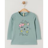 VIA GIRLS Majica za devojčice Cute Meow, Zelena | Eponuda.com