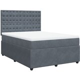 vidaXL Box spring postelja z vzmetnico temno siva 160x200 cm žamet, (21305210) Cene