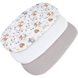 Medi Partners 3 – Pak – Fitted sheet for stroller – cotton – Jelonki – White – Gray | shoptok.hr
