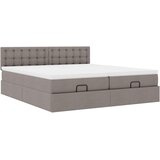  Otomanski okvir kreveta s madracima smeđesivi 200x200cm tkanine | shoptok.hr