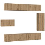  Set TV komoda Zidne 8 pcs Umjetnički hrast Konstruirano drvo | shoptok.hr