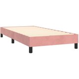 Box spring postelja z vzmetnico roza 90x200 cm žamet, (20896762) | Shoptok.si