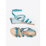 Shelvt Sandals with a fancy weave on a low wedge | shoptok.hr