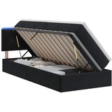  LED krevet za pohranu s madracem Crna 90 x 190 cm Baršun | shoptok.hr