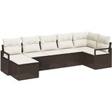  7-delni vrtni set kavčev z blazinami Rjava Poli Ratan | Shoptok.si