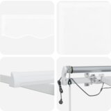 vidaXL Avtomatska retraktibilna tenda z LED belo 500x300 cm | Shoptok.si