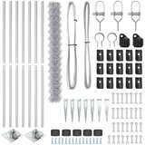 vidaXL verižna ograja s 7 klini 1.6x10 m galvanizirano jeklo | Shoptok.si