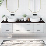  Kupaonska radna ploča tamnosmeđa 200x50x(2-4) cm tretirano drvo | shoptok.hr