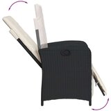 vidaXL 3-dijelni bistro set s jastucima crni od poliratana | shoptok.hr