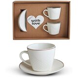  Elegance set od dve šolje sa tacnama, beli Cene