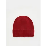 kapa beanie iz mešanice volne - rdeča