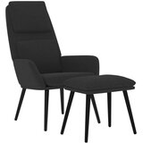  Stolica za opuštanje s tabureom od tkanine crna | shoptok.hr