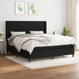 The Living Store Box spring postelja z vzmetnico črna 160x200 cm blago - Box Spring Postelja, (21438320) Cene