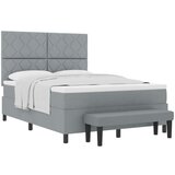 vidaXL Postelja z box springom z vzmetnico in klopjo svetlo siva 140x200 cm Tkanina, (22081274) | Shoptok.si