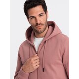 Ombre BASIC men's unbuttoned cotton sweatshirt - dark pink | Shoptok.si