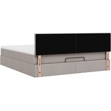  Otomanski krevet s madracem i LED smeđesivi 160x200cm tkanine Slike