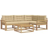  Set vanjskih sofa 5 kom. Bijela i bež Poliester | shoptok.hr
