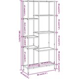  Polica za knjige 80x30x180 cm od čelika i konstruiranog drva | shoptok.hr