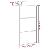 vidaXL Pregrada za tuš 115 x 195 cm staklo ESG s uzorkom kamena crna | shoptok.hr