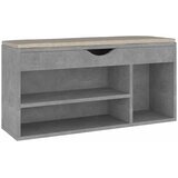  Klupa za cipele s jastukom boja betona 104 x 30 x 49 cm drvena | shoptok.hr