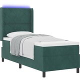 vidaXL Box Spring postelja z vzmetnico in LED temno zelena 80x200 cm žamet, (22049474) Cene