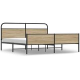  Metalni okvir kreveta bez madraca boja hrasta 193x203 cm | shoptok.hr